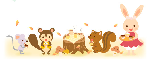 素材サイト「イラストAC」より、うさぎたちのお茶会♪ 。七色ぽけっとさんの作品。 アイキャッチ画像。