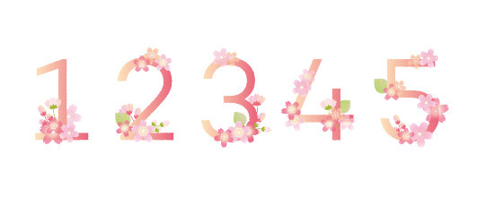 素材サイト「イラストAC」より、「さくらの数字」。nancysdesignさんの作品。 アイキャッチ画像。